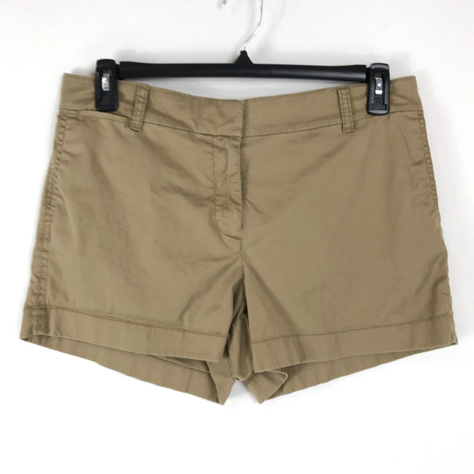J. Pantalón Corto Chino Crew 4" Elástico Para Mujer Talla 12 Bolsillos Tostados Informal Verano Foto 1 de 4