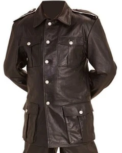Men's Real Leather Jacket Leather Shirt / Tunics / BLUF Jacket / Military Coat - Picture 1 of 5