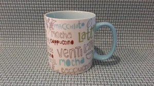 Starbucks 2007 "Coffee Mocha Latte Cappuccino "  16 OZ Mug LIGHT BLUE EUC - Picture 1 of 7