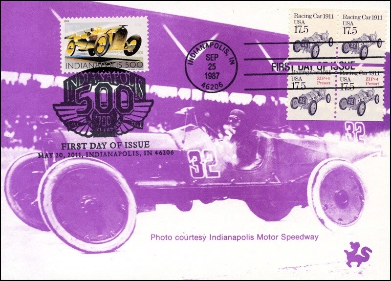 Sc. 2262/4350 Indianapolis 500 Dragon Cards FDC Dual-Cancel - Image 1 of 1