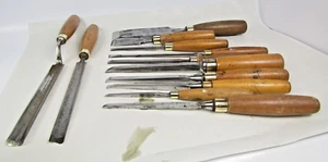 Wood chisels, Sorby wood chisels & gouges. 12 Mr. Punch tools by I. Sorby. - Picture 1 of 18
