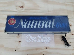 Vintage 1970’s NATURAL LIGHT - ANHEUSER BUSCH  Beer Sign WORKS 28 x 8 x 5” - Picture 1 of 12