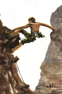 Rock Climbing Adventure Art Print – California Watercolor by SandraWatercolors™ - Picture 1 of 2