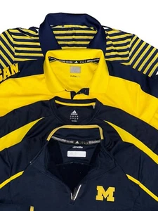 U of Michigan Adidas Polo 1/4 Cremallera Camisa Para Hombre Grande XL Azul Amarillo (Lote 4) - Imagen 1 de 7