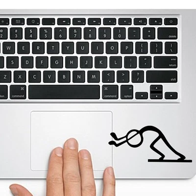 Stick Man Pushing Silhouette f Macbook Trackpad laptop Car window Decal Sticker - Image 1 of 2