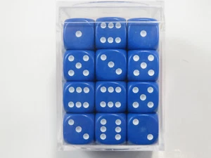 NEW Dice Cube Set of 36 D6 (12mm) - Opaque Blue - Picture 1 of 2