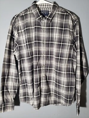 Одобренная подлинная оригинальная повседневная клетчатая рубашка American Rag CIE размер L с длинным рукавом - Изображение 1 из 4