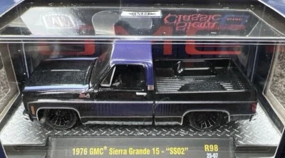 M2 Machines 1976 GMC Sierra Grande 15 SS02 R98 Auto Thentics Purple - Image 1 of 4
