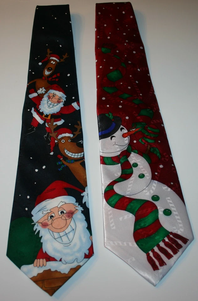 Dos (2) corbatas de Navidad Hallmark Holiday YULE TIE GREETINGS Foto 1 de 4