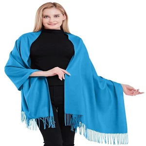 CJ Ropa Turquesa Gruesa Color Liso Mezcla Algodón Chal Segundos Bufanda Envoltura NUEVO - Imagen 1 de 12