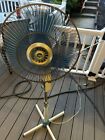Suzusi Vintage Blue Standing Fan 3 Speed Made In Taiwan RARE READ VIDEO