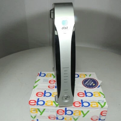 2Wire AT&T 3800HGV-B Gateway, U-Verse 4-Port Ethernet Silver (No Power Cable)  - Image 1 of 4