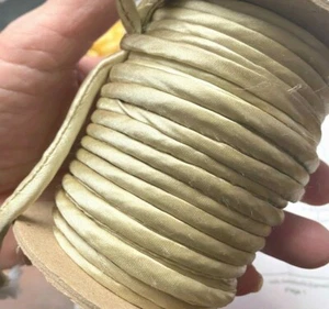 piping 1/4" hand dyed silk satin tubing on the bias 1yd made in USA buttercream - Picture 1 of 7