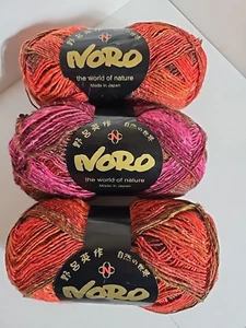 Bolas de hilo Noro x 3 tejidas lana seda hechas en Japón nuevas - Imagen 1 de 6
