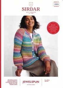 Sirdar Jewelspun Chunky Knitting Pattern - 10806 Ladies Cardigan - Picture 1 of 2
