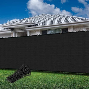 4' 5' 6' 8' tall Fence Privacy Screen Shade Cover Windscreen Mesh Garden-Black - Picture 1 of 9