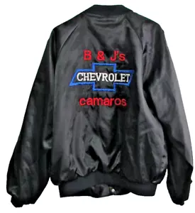 Vintage 80s Chevrolet Camaro Embroidered Bomber Satin Jacket Fits Mens L-XL USA - Picture 1 of 9