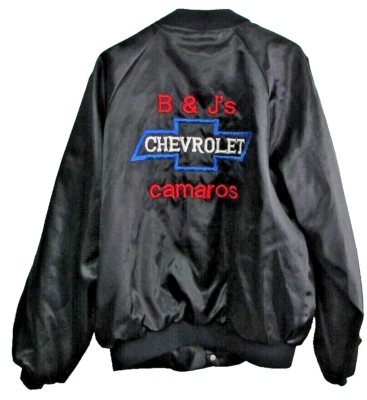 Chaqueta de satén de bombardero bordada Chevrolet Camaro vintage de los 80 para hombre L-XL EE. UU. Foto 1 de 4