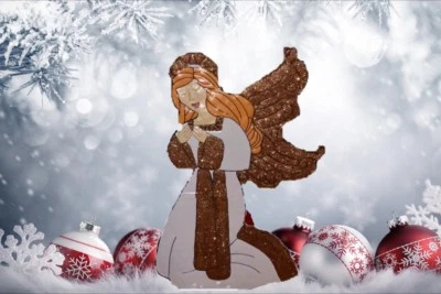 28-Inch Hammered Metal Angel Christmas Decoration - Image 1 of 3