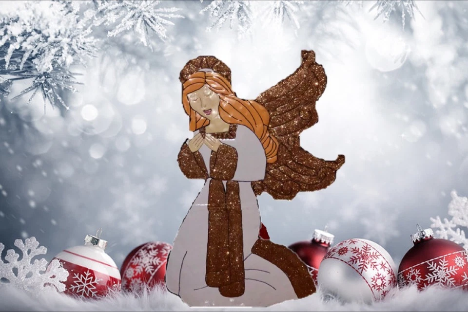 28-Inch Hammered Metal Angel Christmas Decoration - Image 1 of 3