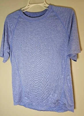 Camiseta Para Hombre Talla Mediana Azul Ligera Manga Corta Informal Trabajo Camisa Entrenamiento Foto 1 de 4