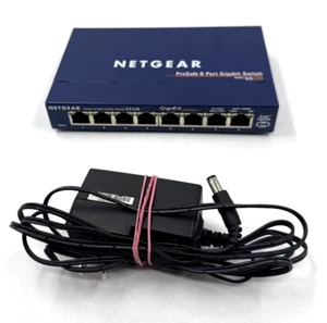 NETGEAR ProSafe GS108 V2 8-Port Gigabit Desktop Ethernet Switch w/ Power Supply - Picture 1 of 9