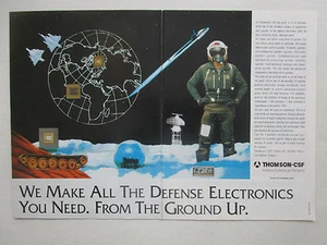 1991-92 PUB THOMSON CSF DEFENSE ELECTRONICS WARFARE SYSTEMS PILOTE ORIGINAL AD - Picture 1 of 1