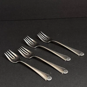 Oneida Henley Cube Desert Salad Forks Stainless Steel Flatware 7" set 4 - Picture 1 of 7
