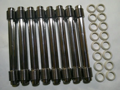 JUEGO DE TUBOS DE VARILLA DE EMPUJE DE ACERO INOXIDABLE Y SELLOS ALEMANES VOLKSWAGEN T1 BUG BEETLE T2 BUS Foto 1 de 2