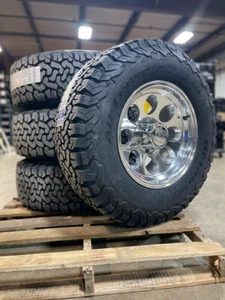 17x9 ION 171 Polished Wheels Rims 33 BFG KO2 AT Tires 8x6.5 Chevy Silverado 2500 - Picture 1 of 4