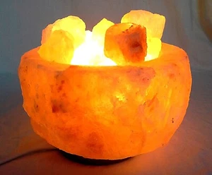 Lampada di sale Braciere grezzo dell' Himalaya con certificato di garanzia - Foto 1 di 6