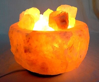 Lampada di sale Braciere grezzo dell' Himalaya con certificato di garanzia - Immagine 1 di 4