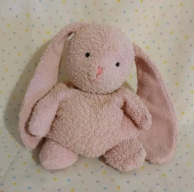 Vintage Russ Home Buddies Pink Bunny Rabbit Terry Cloth Beanbag Plush 8” READ  - Image 1 of 4