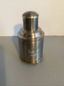 Vintage chinesische Zinn Teedose/Glas/Kolben/Flasche graviert Made in Hong Kong - Bild 1 von 6
