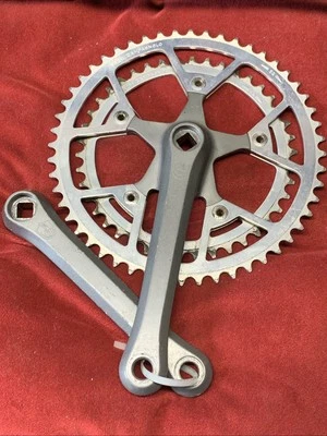 Pedivela Campagnolo Victory 170mm 42/52T acabamento cinza raro duplo vintage anos 80’ - Imagem 1 de 4