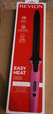 Revlon Easy Heat 1" Precision Curling Iron, Pink.  NEW OPENED BOX. - Image 1 of 4