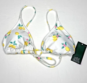 Bikini da bagno Wild Fable bianco stampa limone cravatta davanti triangolo XS (0-2) nuovo! - Foto 1 di 12