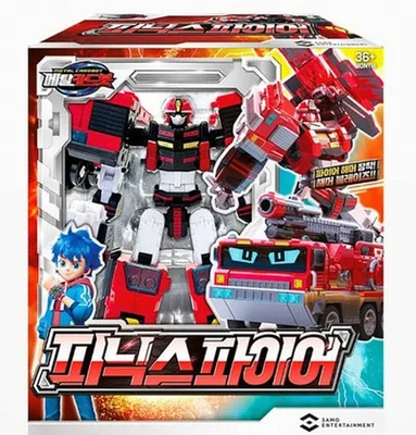 Metal Cardbot PHOENIX FIRE Red Truck Engine Transforming Robot Car Toy Set - Image 1 of 4