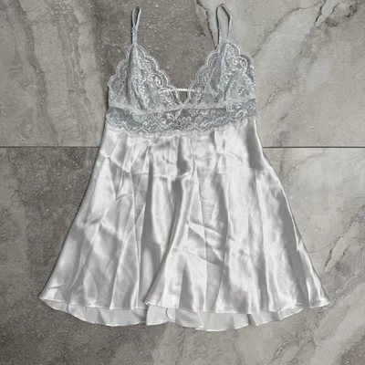 In Bloom By Jonquil Lingerie Chemise Slip Dress Polyester Satin Lace Two Tone L - Image 1 of 4