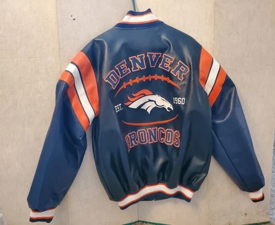 G III DENVER BRONCOS NFL FAUX LEATHER JACKET SIZE MEDIUM - Image 1 of 4