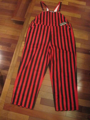 Game Bibs Overalls Red and Black Striped Size 3XL NWT Georgia Bulldogs - Image 1 of 4
