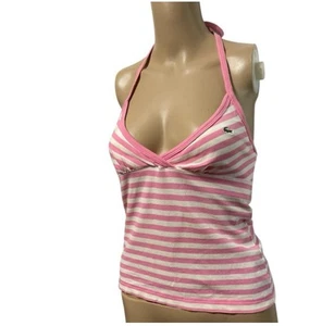 Lacoste halter top stripes pink white logo cotton size 36 - Picture 1 of 15