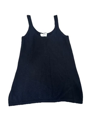 Neiman Marcus Cashmere Tank Top Black Fuzzy Cozy Medium - Image 1 of 4
