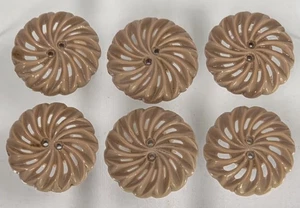 (6) Antik Beige Zelluloid Wirbel Spirale Design Pinwheel Knopf Set - Bild 1 von 4