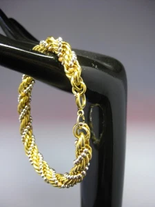 Gold Tone Twisted Bracelet Bangle - Bild 1 von 7