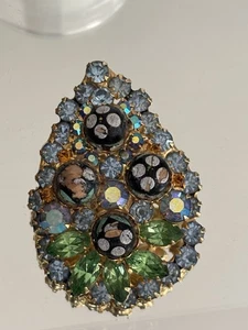 Vintage Juliana POLKA DOT Brooch Pin D&E DeLizza & Elster Tear Ornate Stunning - Picture 1 of 10