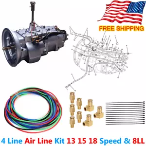 4 Line Air Line Kit For Eaton Fuller Transmission 13 15 18 Speed & 8LL Models US - Picture 1 of 10