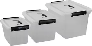 Plastic Storage Bins for Multiuses/Clear Latching Box (12Qt, 6Qt, 3.5Qt) - Picture 1 of 11