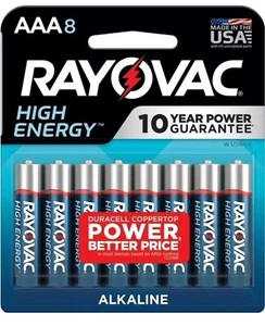 Rayovac High Energy Premium Alkaline AAA Batteries - 8/Pack - Picture 1 of 5