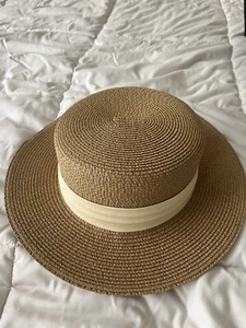 Lanzom Sun Hat for Women Wide Brim Straw Boater Foldable Packable Beach Hat - Picture 1 of 3